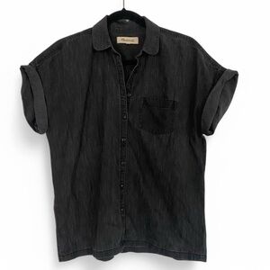 SOLD - Madewell Denim Rolled-Sleeve Shirt - Lunar Wash XS